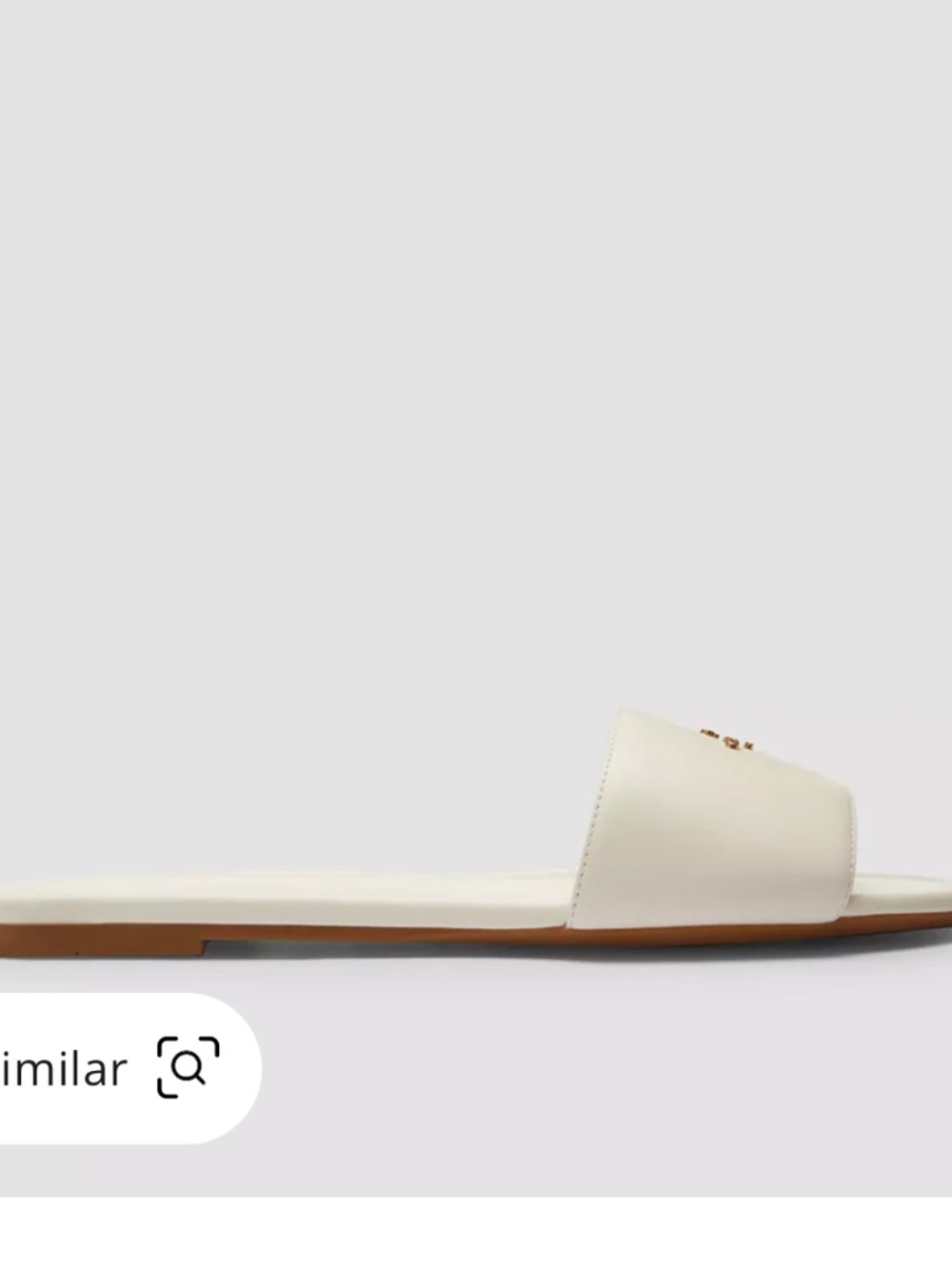 New Coach Cream Leather lock up signature Slide with Gold Logo - Picture 3 of 9